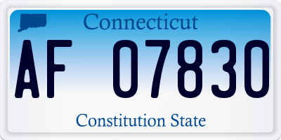 CT license plate AF07830