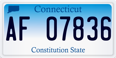 CT license plate AF07836