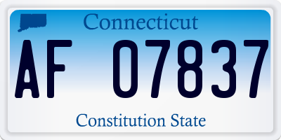 CT license plate AF07837