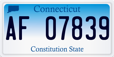 CT license plate AF07839