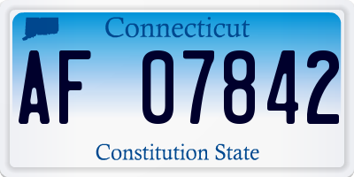 CT license plate AF07842