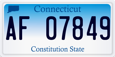 CT license plate AF07849
