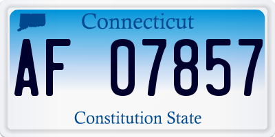 CT license plate AF07857