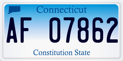 CT license plate AF07862
