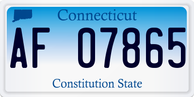 CT license plate AF07865