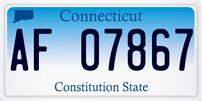 CT license plate AF07867