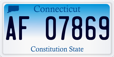 CT license plate AF07869