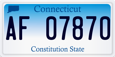 CT license plate AF07870