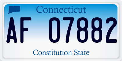 CT license plate AF07882