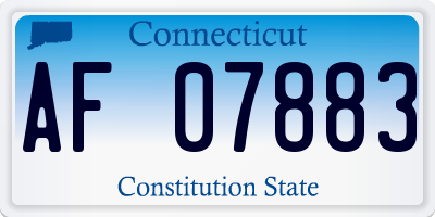 CT license plate AF07883