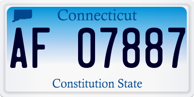 CT license plate AF07887