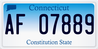 CT license plate AF07889