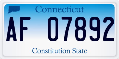 CT license plate AF07892
