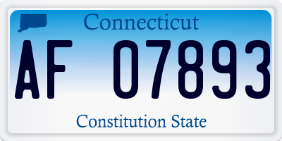 CT license plate AF07893