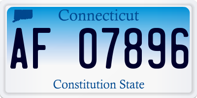 CT license plate AF07896