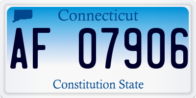CT license plate AF07906