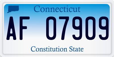 CT license plate AF07909