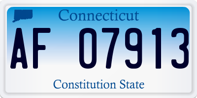 CT license plate AF07913