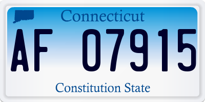 CT license plate AF07915