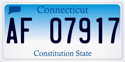 CT license plate AF07917