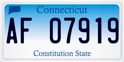 CT license plate AF07919