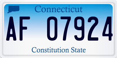 CT license plate AF07924