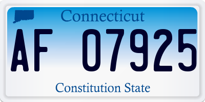 CT license plate AF07925