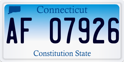 CT license plate AF07926