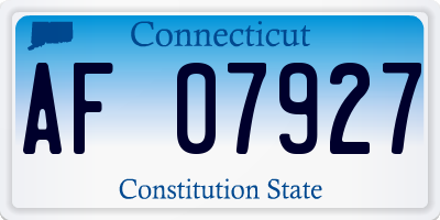 CT license plate AF07927
