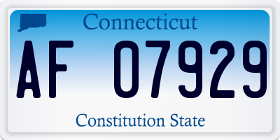 CT license plate AF07929