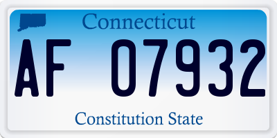 CT license plate AF07932