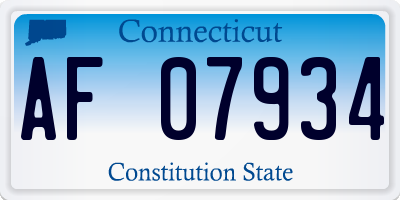 CT license plate AF07934