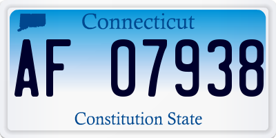 CT license plate AF07938