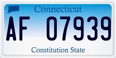 CT license plate AF07939