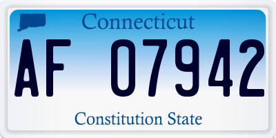 CT license plate AF07942