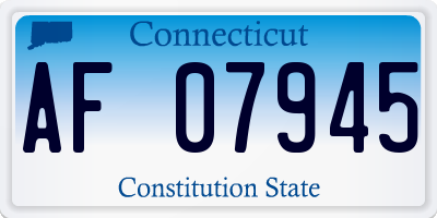 CT license plate AF07945