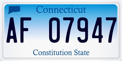 CT license plate AF07947