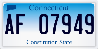 CT license plate AF07949