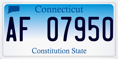 CT license plate AF07950