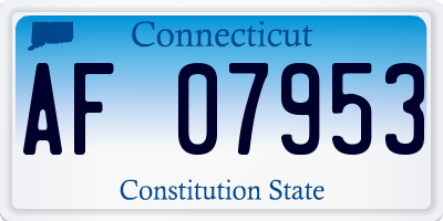 CT license plate AF07953