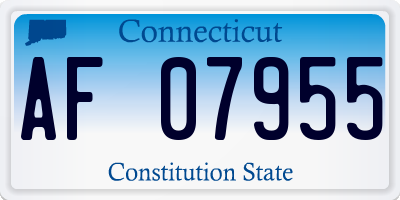 CT license plate AF07955
