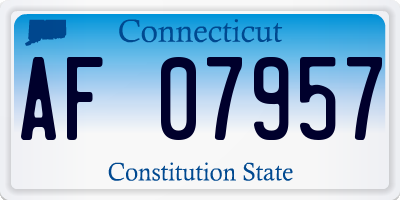 CT license plate AF07957