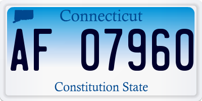 CT license plate AF07960