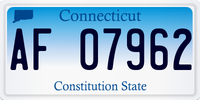 CT license plate AF07962