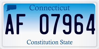 CT license plate AF07964