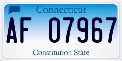 CT license plate AF07967