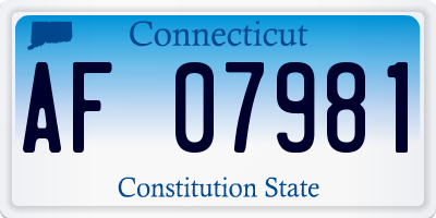 CT license plate AF07981