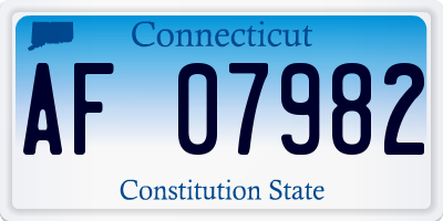 CT license plate AF07982