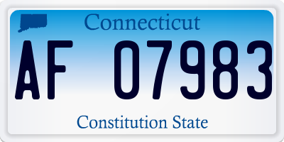 CT license plate AF07983