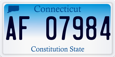 CT license plate AF07984